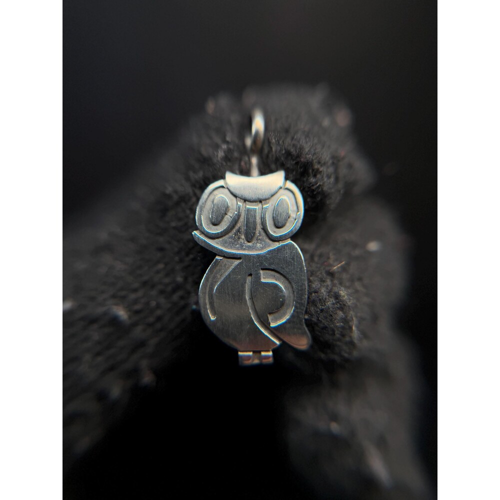 Native American Sterling Silver Owl Pendant - Picture 1 of 10